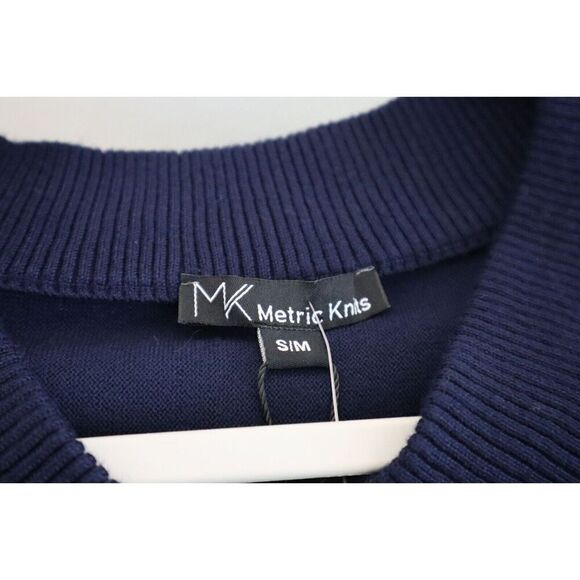 Metric Knits 32344SP Women's Sz S Navy V-Neck High/Low Sweater - Picture 3 of 7